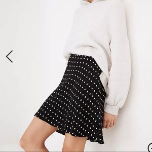 New Never Worn Madewell Polka Dot Satin Skirt